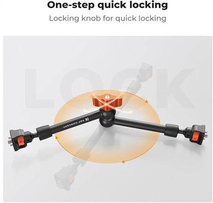K&F CONCEPT 11" Magic Arm Clamp Kit with ARRI 1/4" & 3/8" Thread Screw 360° Ball Heads Articulating Arm Camera Adapter for DSLR, Monitor, LED Light, Microphone, Camera Cage, Action Camera