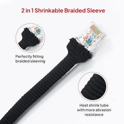 Sonoreboom 2 in 1 Heat Shrink Braided Sleeving Fabric Tubing-Ideal fit Irregular Shape Hose/Cable/Wire (3/4"(19mm), 14FT)