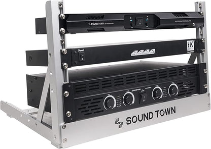 Sound Town 6U Aluminum 2-Post Desktop Open-Frame Rack, Angle Adjustable, for Audio/Video, Network Switches, Routers, Patch Panels (2PF-6A)