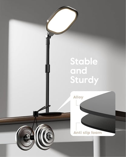 Video Conference Lighting for Zoom Meeting, Ring Light for Desk with Flexible Stand, 30 Light Modes Light for Video Recording, Desk Light & Memory Function for Zoom Calls, Video Streaming, Webcam