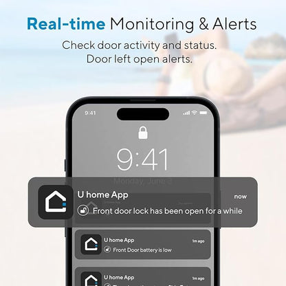 ULTRALOQ 2025 Upgrade Bolt NFC Smart Door Lock, Built-in WiFi Deadbolt 6-in-1 Keypad Keyless Entry Door Lock & Door Sensor,Auto Unlock,IP65 Waterproof,Easy Installation,BHMA Grade AAA
