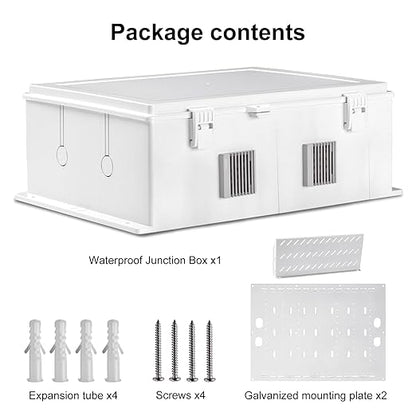 Namunanee Outdoor Electrical Junction Box, ABS Water Resistant Enclosure with Internal Mounting Panel & Hinged Cover, 16.1" H* 12.2" L* 5.9" W