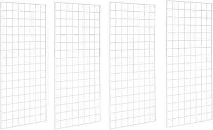 NEESEEYEE Commercial Grade Gridwall Panels – Heavy Duty Grid Panel for Any Retail Display, 2’ Width x 4’ Height, 4 Gridwall Panels Per Carton (White Finish)