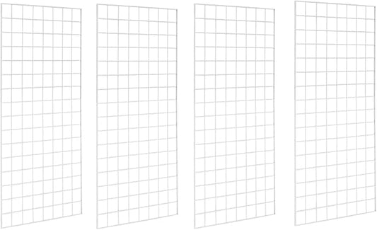 NEESEEYEE Commercial Grade Gridwall Panels – Heavy Duty Grid Panel for Any Retail Display, 2’ Width x 4’ Height, 4 Gridwall Panels Per Carton (White Finish)