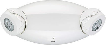 Lithonia Lighting Quantum LED Emergency Fixture with Dual Adjustable Heads, Wall or Ceiling Mount, UVOLT, White Housing