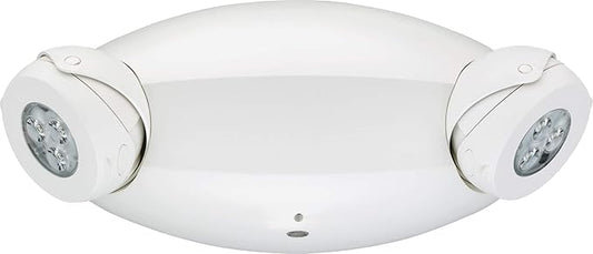 Lithonia Lighting Quantum LED Emergency Fixture with Dual Adjustable Heads, Wall or Ceiling Mount, UVOLT, White Housing