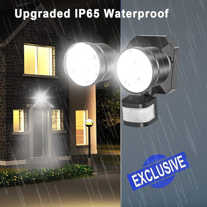 EMANER Security Lights Motion Outdoor, 280W Equiv. Dusk to Dawn LED Flood Light, Keep On or Motion Triggered 4-Mode, Daylight White Corded Wall Light for Porch Driveway Barn (2-Pack)