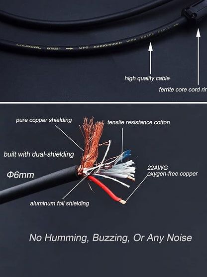 JORZOR Audiophile RCA to 2RCA Subwoofer Cable,1 RCA Male to 2 RCA Male Audio Cable RCA Y-Adapter,Oxygen-Free Copper,Nylon Braided Jacket (3M(9.9FT)) (RANHANG1)