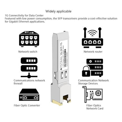OPSTRAN 10/100/1000BASE-T SFP SGMII Copper Transceiver Module Compatible with Brocade E1MGTX-A RJ45 100m Cat5e/6