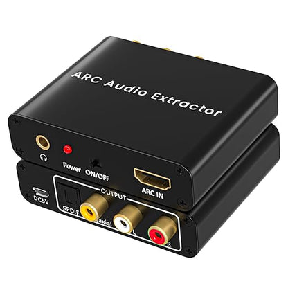 192KHz HDMI ARC to Optical Audio Adapter Analog RCA Audio Converter ARC Input Optical SPDIF Coaxial 3.5mm R/L Stereo Extractor Splitter for HDTV