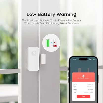 Clouree Security Window and Door Alarm Sensor, Wireless Sensor Door Window Burglar Alarm Door Chimes When Door Opens 5-Level Volume Control Wireless Easy Installation for Home, Garage