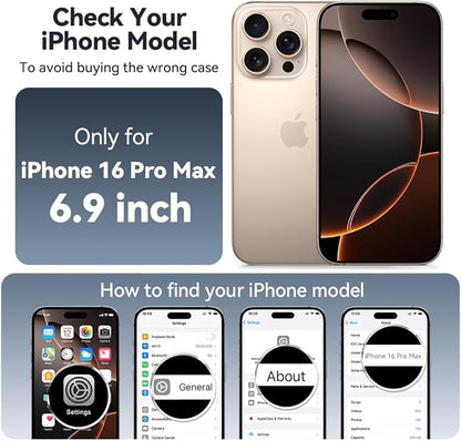 CASEKOO Designed for iPhone 16 Pro Max Case with Magnetic Invisible Stand [Military Drop Protection] [Compatible with MagSafe] Shockproof Slim Translucent Matte Promax Case 6.9 Inch, Black