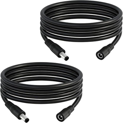 5.5mm x 2.1mm 6.5FT DC Power Extension Cable Male to Female 12V/24V 14AWG DC Connection Cable for CCTV Surveillance Camera Amplifiers LED Strip Lights Solar Panels Energy Storage Power Supply 2 pcs