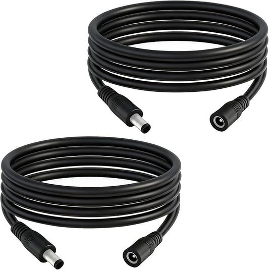 5.5mm x 2.1mm 6.5FT DC Power Extension Cable Male to Female 12V/24V 14AWG DC Connection Cable for CCTV Surveillance Camera Amplifiers LED Strip Lights Solar Panels Energy Storage Power Supply 2 pcs
