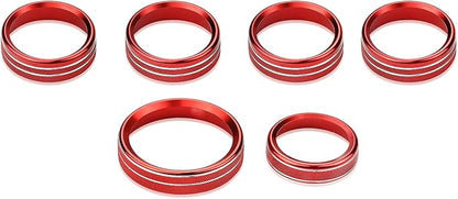Knob Cover for F150 AC Climate Control Switch/Trailer/4WD/VOL/Tune Button Interior Center Console Trim Accessories Compatible with Ford F150 XLT 2016 2017 2018 2019 (Dark Red 6 Pcs)