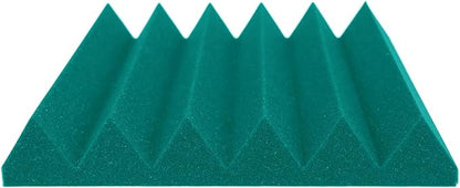Foam Factory Inc 24 Pack Color Acoustic Foam Panel Studio Soundproofing Wedge Wall Tiles 12” X 12” X 2” (Teal)