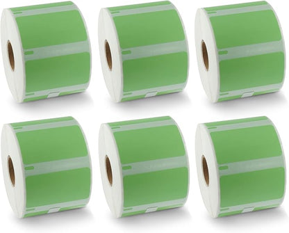 BETCKEY - Compatible DYMO 30334 (2-1/4" x 1-1/4") Medium Multipurpose Barcode/FNSKU Labels - Compatible with Rollo, DYMO Labelwriter 450, 4XL & Zebra Desktop Printers[6 Rolls, 6000 Labels, Green]