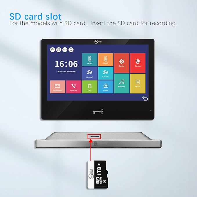 Wired Video Apartment Intercom System,Door Phone Kit,10 Inch Touch Monitor with 1080P HD Doorbell Camera,Supporting Motion Detecting 5 in 1 RFID Card Unlcking for Home Villa (2 Doorbell + 2 Monitor)