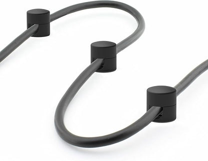 ICONIT Cable Anchors for Desk Organization Black | Premium Aluminum Cord Organizers | Charger + Cable Management Clips for Home & Office | Stylish, Sturdy, & Functional | (3 Pack)