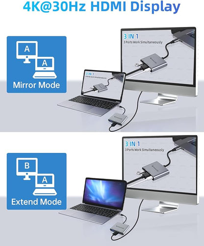 Usbc to hdmi Adapter,hdmi to USB c with 100W PD & USB 3.0,4K HDMI to Typec Adapter, USB C Hub Multiport AV Converter Compatible with MacBook,Laptops, iPhone,PC, Nintendo Switch,steam Deck, rog Ally