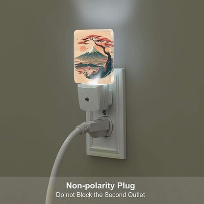 FSHVQKD Mount Fuji Night Light,Plug-in Night Lights with Dusk to Dawn Sensor for Stairway,Hallway,Bedroom Sleep Friendly Ideal for Women/Girls/Boys Gift,0.5w