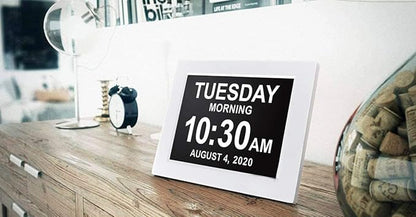 American Lifetime 【New 2025】 Dementia Digital Clock for Seniors, Large Display with Custom Alarms, Clock with Day & Date for Elderly, Large Number Digital Clock White