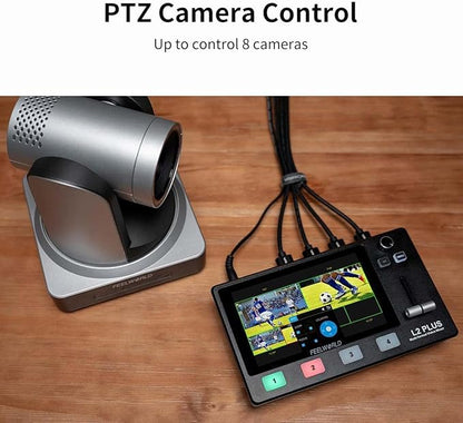 Feelworld L2 Plus 5.5" LCD Multi-Camera Video Mixer Switcher with Touch Screen PTZ Control Chroma Key USB3.0 for Live Streaming