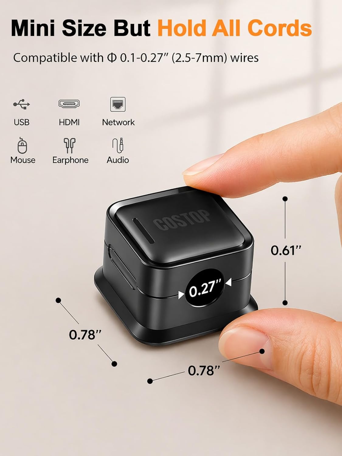 9 Pack Cord Organizer, Magnetic Cable Clips, Under Desk Management, Black | 0.27in Cable Compatible,Strong Adheive Wire Holder Keeper,Easy Open Phone Charger Holder for Home Car Desk Nightstand Office
