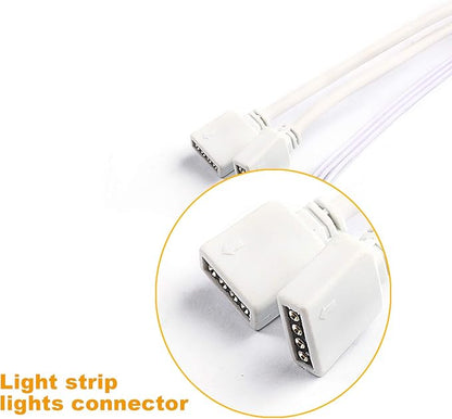 DAYBETTER Led Lights 2 Ports 44 Key Remote Control, Dimmer for Strip, 4 Pin Output Remote Controller for Led Strips 12 24V DC Tape Light (Without Power Adapter)