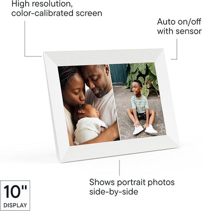Aura Digital Picture Frame - 10.1" HD Display | Wirecutter's Best Digital Frame | Text Photos Directly to Your Frame from Anywhere | Quick & Easy Setup Over WiFi - Free Aura App | No ads or fees