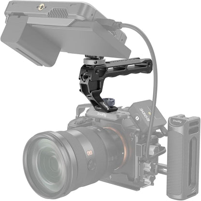 SMALLRIG Top Handle with Monitor Mount Kit, with 3/8"-16 Locating Holes for ARRI, 5 Built-in Cold Shoe, 360° Swivel and 180° Tilt Adjustable Monitor Holder with Thumbscrew, Anti-Twist Design - 5322