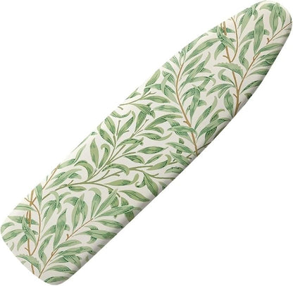 ZCFYGDX Ironing Board Cover Decor 17x49 Inch, Iron Board Cover with Nose Pocket, Nylon Buckle Fastening Stain Resistant Scorch Resistant,Protection Covers with Elastic Edge Fresh Green Leaf Print