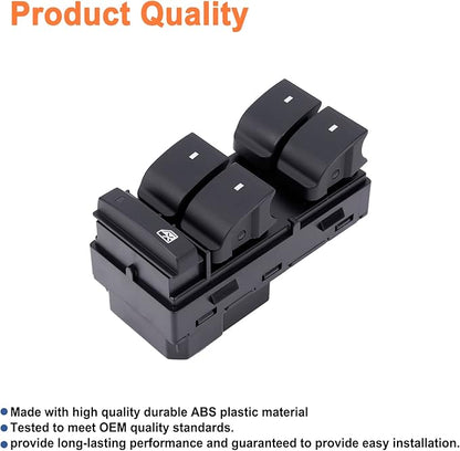 Power Window Control & Front Driver Side Mirror Switch & Door Lock Switch (3PCS) for 2007-2013 Silverado/Sierra 1500 2500 3500 HD. Replaces Part # 25789692 15804093 22883768