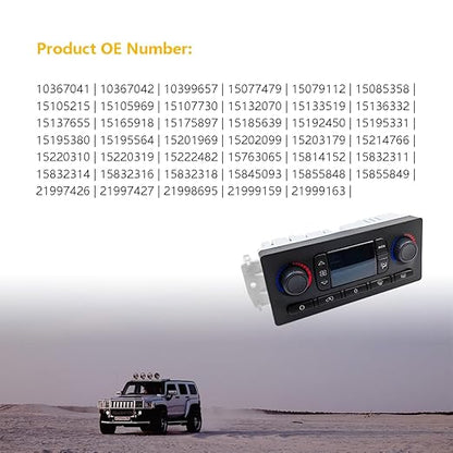 A/C Heater Climate Control Module Panel Switch | Fit for Chevy Silverado Suburban Tahoe Trailblazer Avalanche GMC Sierra Yukon Envoy Cadillac Escalade Buick Rainier Hummer H2 | OE 599-211XD 15832311