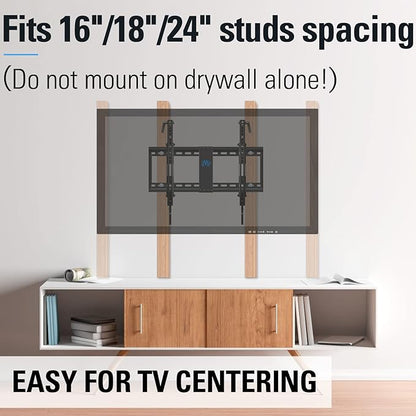 Mounting Dream Tilt TV Wall Mount - Fits 42-70 Inch TVs, Tilt Up to 20 Degrees, VESA 200x100 to 600x400mm, 132 lbs Loading, Fits 16", 18", 24" Studs - MD2165-LK