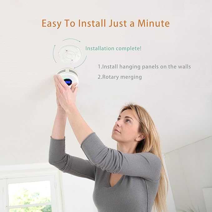 10-Year Battery Smoke and Carbon Monoxide Detector, 2-in-1 Smoke CO Alarm with Digital Display, Reliable Fire and CO Alarm for Home, Bedroom, Kitchen (1 Pack)