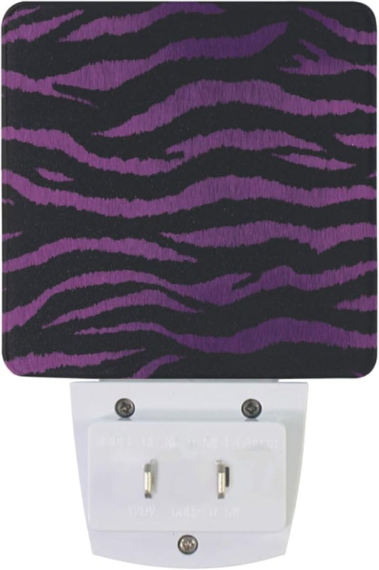 Pigsaly Led Night Light Black Magenta Purple Tiger Stripe Night Light Plug in Wall Lamp Smart Dusk to Dawn Sensor Nightlight Led Lamp Energy Saving Lights Gift for Kids Room Bedroom Bathroom Hallway