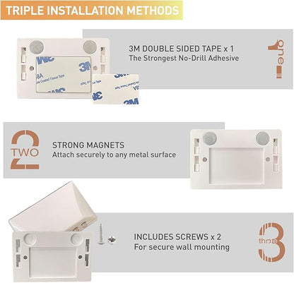 RADIXIUM White Motion Sensor Keyhole Light - Automatic on/Off Infrared LED, Suitable for Front Doors, corridors, Stairs in The Dark | 3-Way Installation（Magnetic Suction、Adhesive and Screw）
