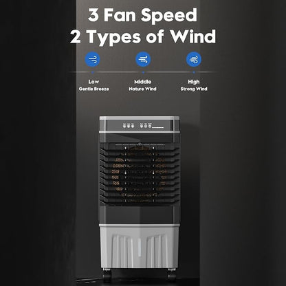 Auertech 1800CFM Swamp Cooler with Remote, 5.3 Gal Evaporative Air Cooler with 12H Timer, 3 Speeds, 120°Oscillation, Indoor Outdoor Portable Swamp Cooler Air Conditioner for Room, Garage