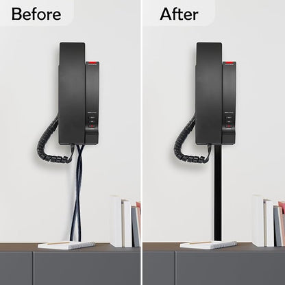 Rubber Bond TV Cord Hider Cable Protector - Strong Self Adhesive Wall Cord Cover Cable Hider - Low Profile Cable Management Wall Cord Concealer Cable Raceway (Black, 10 Feet)