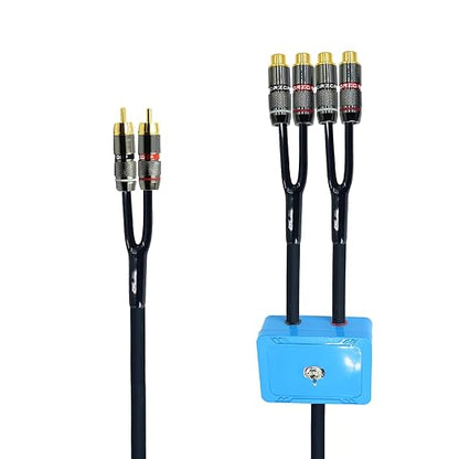 Arklove 7ft Sound Channel swicher 2 Male to 4 Female RCA Switch Selector 2 in 1 Out R/L Stereo Audio 1 in 2 Out Stereo Audio Splitter with Mute Button No External Power Required CD Speaker DVD Player