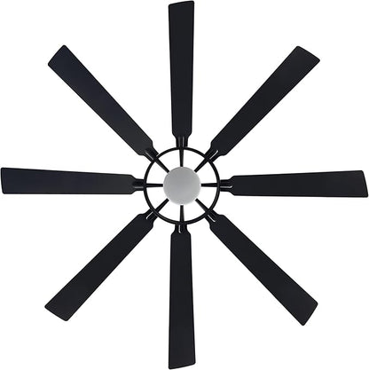 ELEHINSER 72 Inch Ceiling Fan with Lights and 3 Downrods, 8 Plywood Blades, 6-Speed Noiseless Reversible DC Motor, 3CCT, Windmill Ceiling fan for Kitchen Bedroom Living Room, Matte Black
