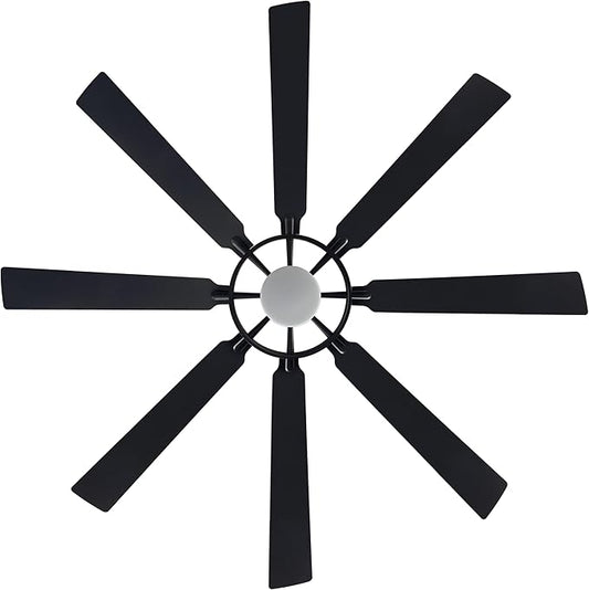 ELEHINSER 80 Inch Ceiling Fan with Lights and 3 Downrods, 8 Plywood Blades, 6-Speed Noiseless Reversible DC Motor, 3CCT, Windmill Ceiling fan for Kitchen Bedroom Living Room, Matte Black