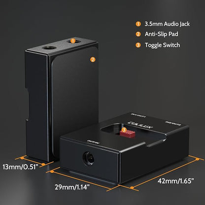 Cubilux 3.5mm Audio Selector, Bidirectional 2-In-1-Out or 1-In-2-Out 1/8-in TRS Headphone Switcher, Ultra-Compact Aluminum Case Passive Toggle A/B AUX Switch Box for PC