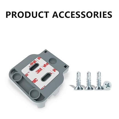Garage Door Bracket for Ring Alarm Contact Sensor 2nd Gen – Gray Mount with Snap Clip & Screws – Secure Fit, Easy Install, Ring Compatible Accessory (1-Pack, Sensor Not Included)