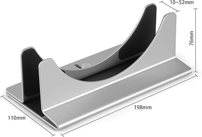 Psitek Adjustable Mac mini Stand Aluminium Vertical Laptop Holder Desk Mount - Universal Fit for Mac mini 2005-2023, Compatible with Laptop and Mini PC - Slot Width (10-52mm/0.4-2 inch)