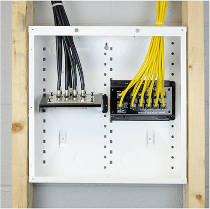 Legrand - OnQ 14 Inch Cable Management, Structured Media Box, In-Wall Enclosure, no cover, Glossy White, EN1480