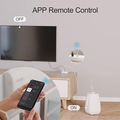 UseeLink WiFi Smart Power Strip,Surge Protector with 3 USB Ports 1 Type C (PD 20W) & 4 AC Outlets Compatible with Alexa, Google Assistant Voice Control, No Hub Required White