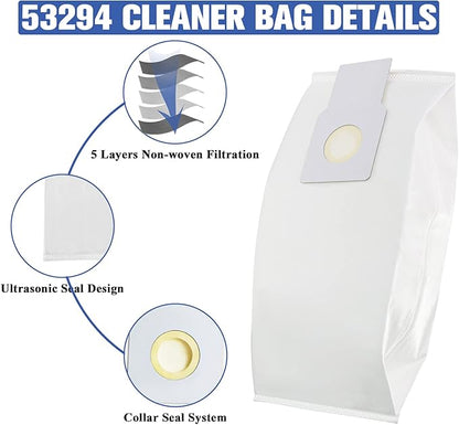 53294 Type O HEPA Cloth Vacuum Bags Replacement for Kenmore Upright Vacuum Cleaners, 6 Pack