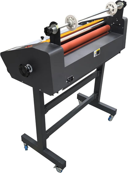 Banfluxion 25" Electric Auto Double-Sided Laminator, 110V Thermal Roll Laminating Machine with Stand for Cold/Hot Laminating of Photos & Posters, 635mm Width with 4 Rubber Rollers